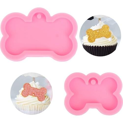 DIY Suitable For Clay DIY Jewelry Making Epoxy Resin Mold Shiny Dog Bone Shape Silicone Mold For Key Chain Pendant Moulds