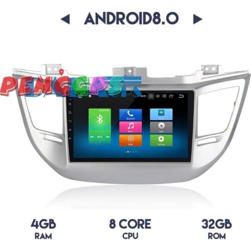 2 DIN Android 8.0 4+32 Octa Core CPU Car Radio GPS Navigation Headunit For Hyundai Tucson 2014 2015 2016 2017 no Car DVD Player