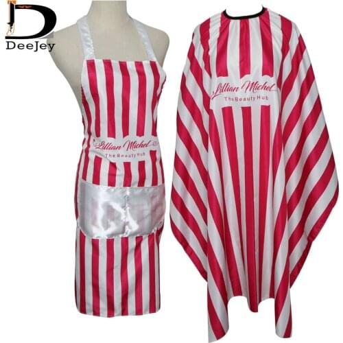 Customized full over repeat logo printed hair dressing salon cape and apron