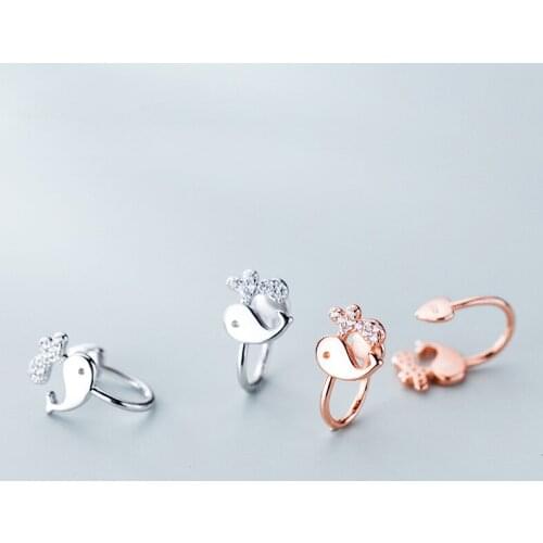 Clip Whale Earrings For Women No Pierced New Trendy Simple Korea Fashion French Elegant Hot Sale Student Friendship Gift Jewelry