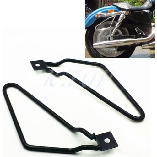 Motorcycle Black Saddle bag Support Bars Mount Bracket For Harley Sportster XL Dyna Fat bob