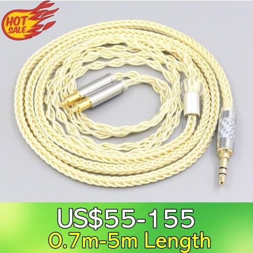 LN007627 8 Core Gold Plated + Palladium Silver OCC Alloy Cable For Audio Technica ATH-ADX5000 ATH-MSR7b 770H 990H A2DC Headphone