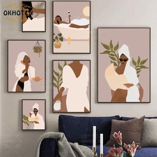 Nordic Fashion Posters for Girl Room Noble Woman Taking Bath Modular Printed Pictures Wall Art Decoration Modern Home Decoration