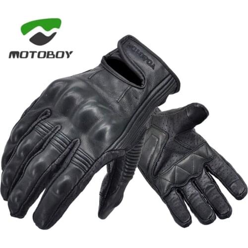 MOTOBOY Motorcycle Riding Gloves Knight Motorbike glove Off-road Protection Made of Goat leather Anti-fall breathable sheepskin