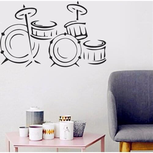 Music Musical Instrument Drum Wall Sticker New Design Home Decor Vinyl Art Murals Living Room Bedroom Wall Decals Wallpaper