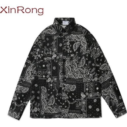 2021 spring new retro lapel shirt mens Korean fashion brand Harajuku style male youth street casual fashion brand hip-hop shirt