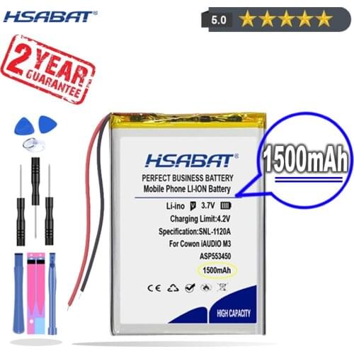 New Arrival [ HSABAT ] 1500mAh Replacement Battery for Cowon iAUDIO M3 X5 / M5 20GB / PPCW0401 PPCW0504