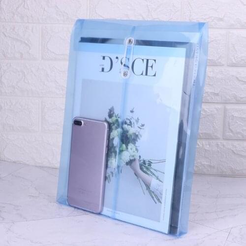 583D A4 Office File Bag Button Closure Folder Bag Plastic File Folder Office Supply