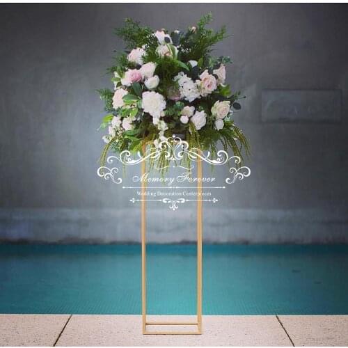 10PCS Display Flower Stand Event Party Road Lead Table Centerpieces Metal Gold Pillar Tall Vase Wedding Decoration