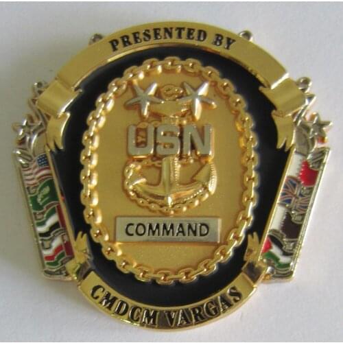 Custom Gold plating Two-sided Military Challenge With Five Patterns Coin