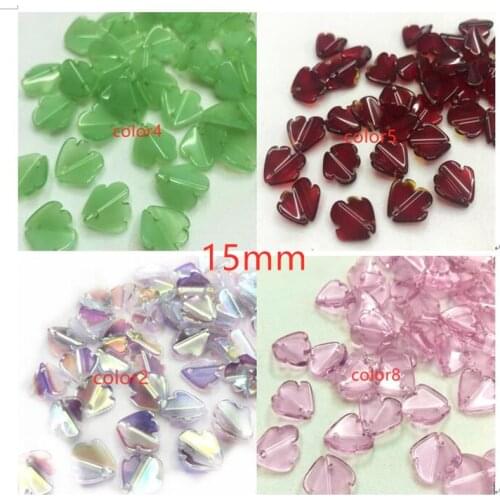 Popular Glass Loose DIY Beads Fish Shape Mixed Color Beads With Top Hole 15mm 20 pieces y12571