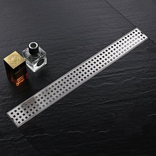 304 stainless steel 80cm Fast flow Rectangular linear anti-odor floor drain bathroom hardware shower room drainer
