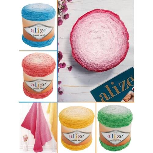 Softy Big Yarn 600 Meters(500gr) - 10 Color - Hand Knitting Yarn Ball -Baby Blanket-Mikropolyester -Alize Softy Plus Ombre Batik