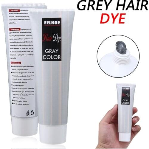 Gray Hair Dye Cream Silver Coloring Mud Punk Style Light Grey Silver Unisex Styling Color Creams DIY Grannyhair Hair Care