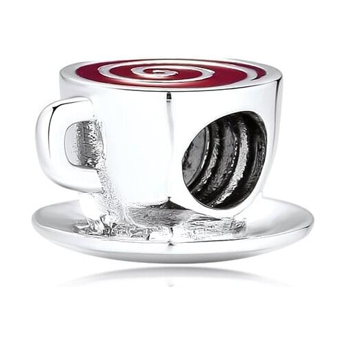 Fits for Pandora Charms Bracelets Delicious Coffe Beads with Mixed Enamel 100% 925 Sterling Silver Jewelry Free Shipping