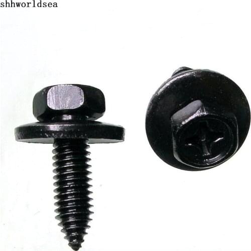 Shhworldsea 100pcs Free Shipping Black Hexagon Tapping Screw Fastener Retainer Clips