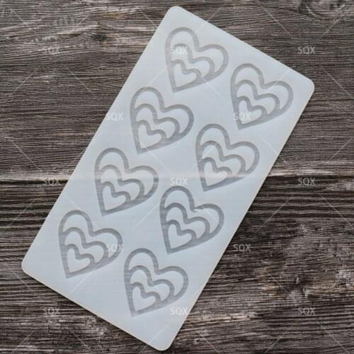 Imprinted Heart Shape Silicone Chocolate Mold Bakeware Birthday Cake Cookie Decorating Tools Chocolate Mould SA37