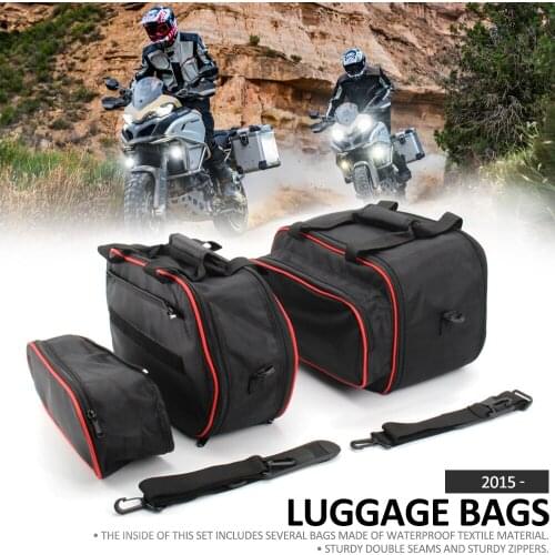 For Ducati Multistrada 1200 from 2015 1260/950 from 2017 Motorcycle luggage bags Black expandable Inner Bags