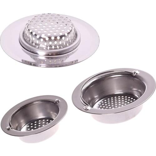 Three Size Kitchen Bathroom Sink Filter Strainers Premium Stainless Steel Hair Catcher Stopper Shower Drain Protector