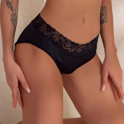 Sexy Lace Panties Breathable Leakproof Woman Physiological Period Pants Four Layers Menstrual Panties Absorbent Underpants