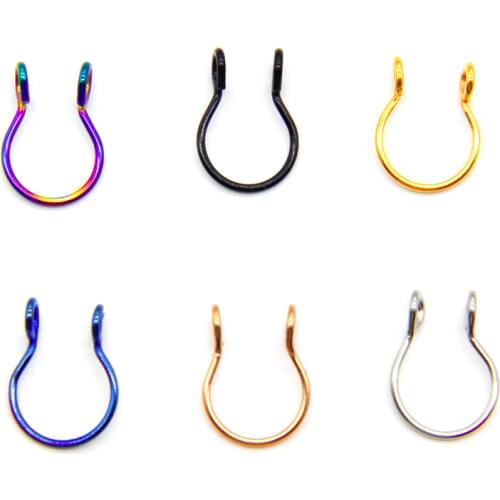 1 piece of U-shaped fake nose hoop septum ring stainless steel nose perforation fake perforation Oreja jewelry
