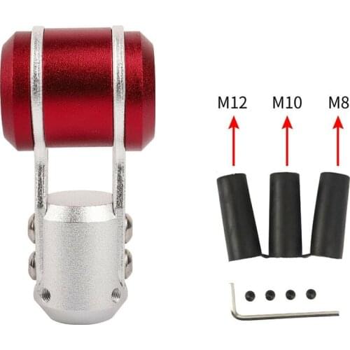 Universal Aluminum Aircraft Manual Racing Gear Stick Shifter Shift Knob Red Automatic Shift Knob (with 3 Adapters)