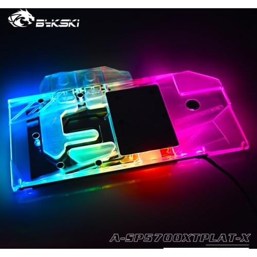 Bykski Full Cover Graphics Card water cooler GPU Water Block 5V/12V for Radeon RX 5700 XT Nitro+ A-SP5700XTPLAT-X