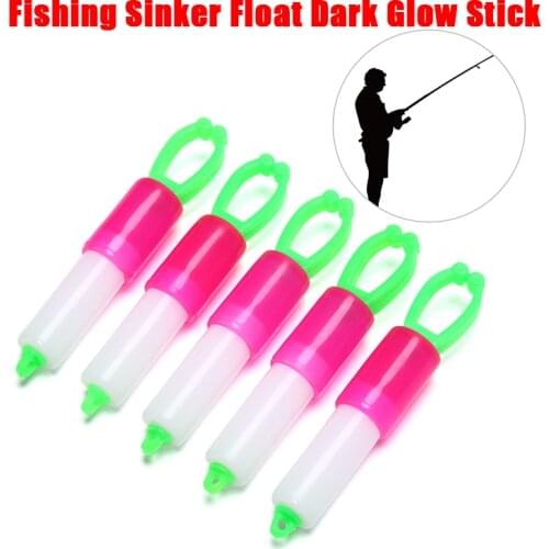 5Pcs Night Fishing Rod Waterproof Lightstick Fishing Sinker Float Dark Glow Stick Night Float Rod Light Fishing Lure Bait
