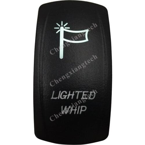 DC12V 24V Marine Grade LIGHTED WHIP Rocker Switch White Led lamp 3 Pin ON/OFF SPST Waterproof IP66