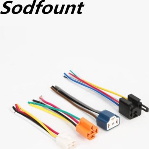 1pcs Automotive relay universal socket 12V 24V 4 wire/5 line seat air conditioning wiring harness