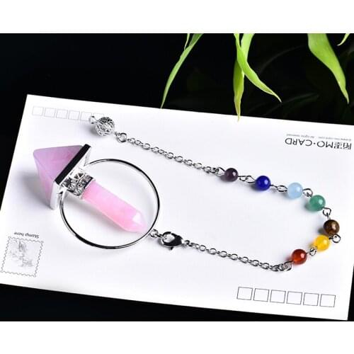 1PC fashion natural crystal wind chime pendant crystal pyramid natural crystal point magic cure crystal home decoration DIY gift