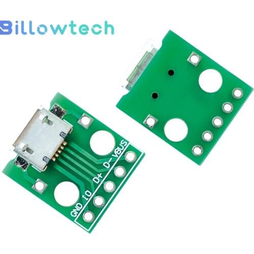 10PCS MICRO USB to Dip Female Type B Mike 5p SMD to Straight Plug Adapter Board Welded Female Head