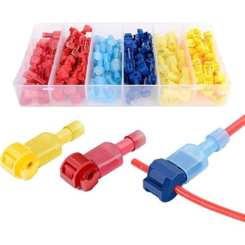 120 Pcs/60 Pairs Quick Splice Wire Terminals T-Tap Self-Stripping With Nylon Fully Insulated Male Quick Disconnects Kit