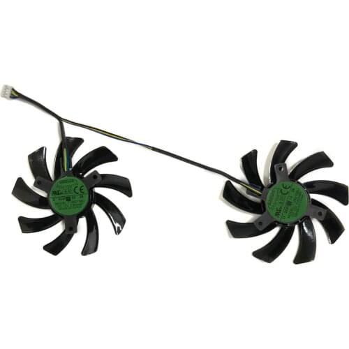 2Pcs/Set T129215SH 4Pin Dual Fan VGA GPU Cooler For VisionTek R9 380X 4gb R9-390 8GB Graphics Video Cards Replace