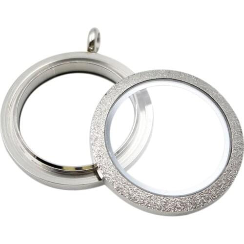 20mm 25mm 30mm 34mm) Stainless Steel Waterproof Locket Silver Shine Floating Locket Pendant Floating Charm Memory Locket