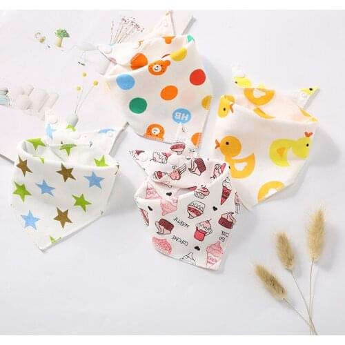 20Pc Bandana Bib Burp Cloth Baby Bibs for Boys Girls Animal Print Smock Cotton Baby Scarf Feeding Collar Burp Baby Accessories