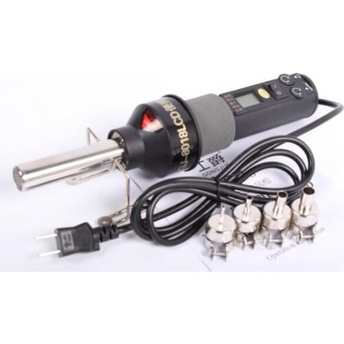 220V 450W 450 Degree LCD Adjustable Electronic Heat Hot Air Gun Desoldering Soldering Station IC SMD BGA Rework 4 Nozzle 8018LCD