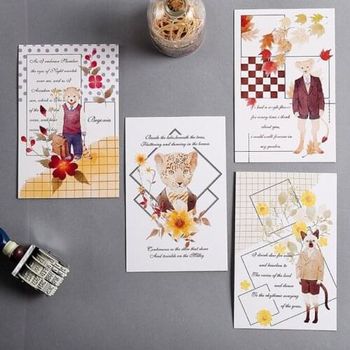 30pcs animal Before going to concerts card multi-use Scrapbooking party invitation gift card message postcard greeting card
