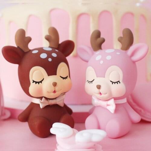 3D Cute Lucky Elk Silicone Mold Suit for making Aroma Plaster Gypsum Epoxy Crafts deer handmade Soap mould