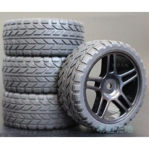 4pc 1/10 On-Road Car Tires 26*64MM Plastic Wheel Rim Rubber Tyre for HSP Tamiya HPI Kyosho Sakura 94122 94123 D3 D4 CS tt02 905B