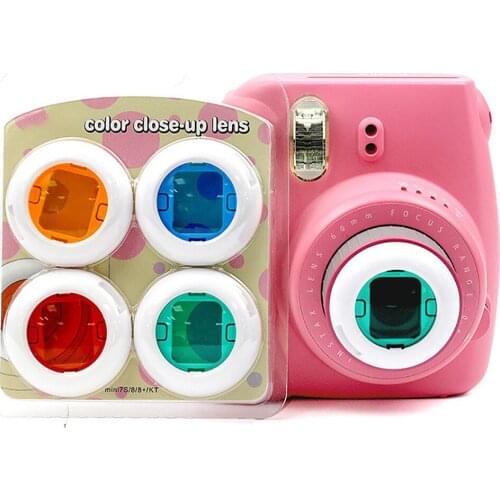 4pcs Colorful Camcorder Close-up Colored Lens Filter for Polaroid Fujifilm Instax Mini 7/8/8+/9/KT Instant Film Cameras