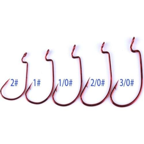 50Pcs 1# 2# 1/0# 2/0# 3/0#Jig Hooks Durable High Carbon Steel J-shaped Barb Jig Hooks Fishhooks Fishing Tools