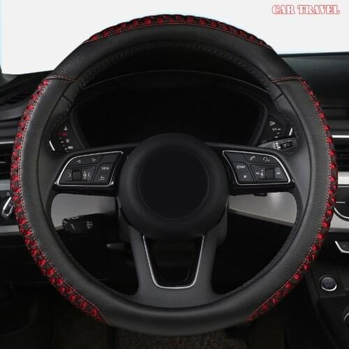 CAR TRAVEL Leather Car Steering Wheel Cover For Mercedess Benzs Smart Fortwo 450