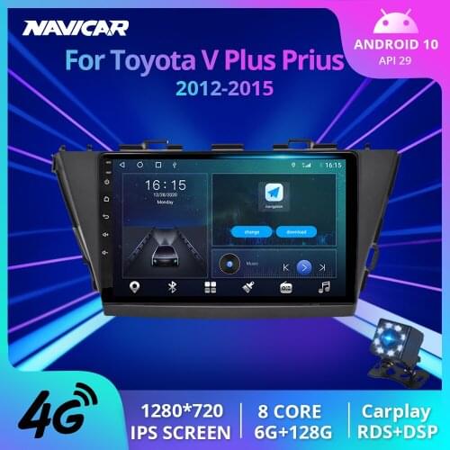 NAVICAR 2Din Android10.0 Car Radio For Toyota V Plus Prius Alpha RHD 2012-2015 Stereo Receiver GPS Navigation DSP Auto Radio IGO