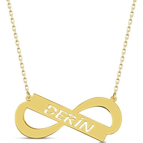 Infinity Personalized Nameplate Necklace 925 Silver Custom Name Necklace Gold Plated Anniversary Necklace