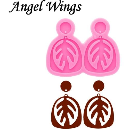 Shiny Resin Palm Trees Leaf Earring Mould, Silicone Turtle Leaves Keychain Molds, Epoxy Mold DIY Jewelry, Not sticky DY0714