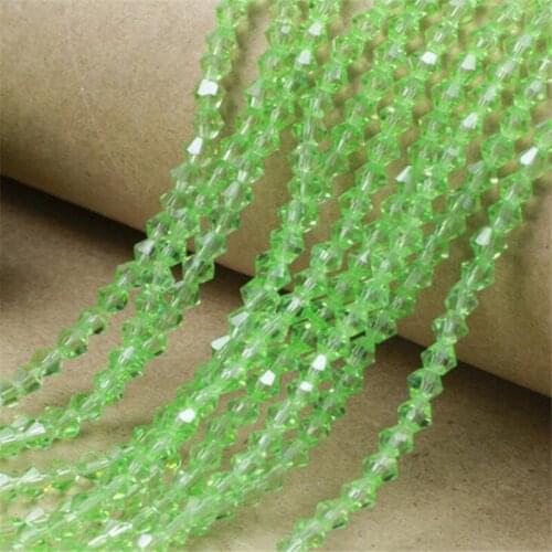 Loose 3MM-8MM Peridot Green Color Faceted Bicone Glass Crystal Beads DIY Hand Craft Beads For Clothing&Garment Art Decoration