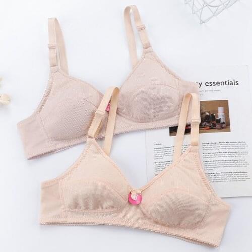 Wireless sexy push up bra skin color cotton thin bras for women Comfortable soft intimates lingerie bra plus size 38 40 42 44BC