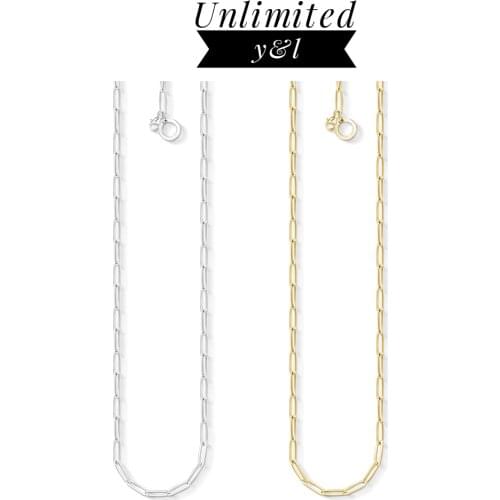 5mm Link Chains Charm Necklace Women Men 925 Sterling Silver Gold Color Thomas Fashion Jewelry Accessories Women Men 2020 Summer