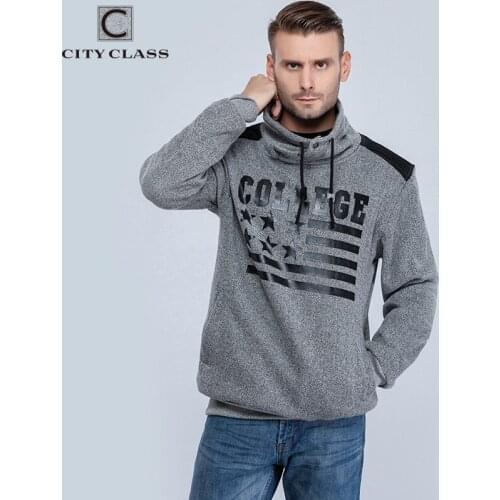 CITY CLASS Autumn&Winter Mens Sweatshirts of Brand Clothing Harajuku Hip Hop Hoodies for Male Outerwear High collar 2660